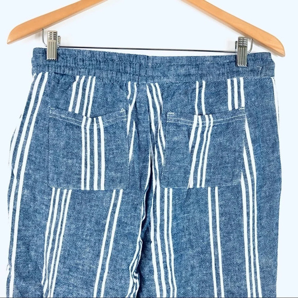 Old Navy Linen Blend Striped Wide Leg Pants Blue S - Picture 7 of 8